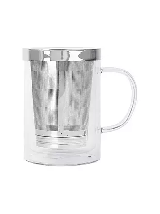 CRISTEL FRANCE | Taza de té VERBENA 0,4l Vidrio/Acero inoxidable | 